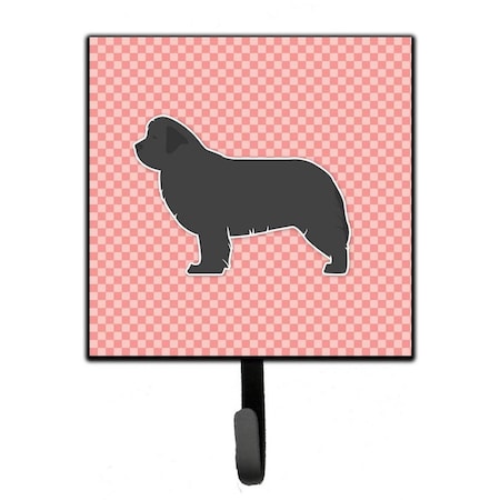 Carolines Treasures Newfoundland Checkerboard Pink Leash or Key Holder BB3664SH4